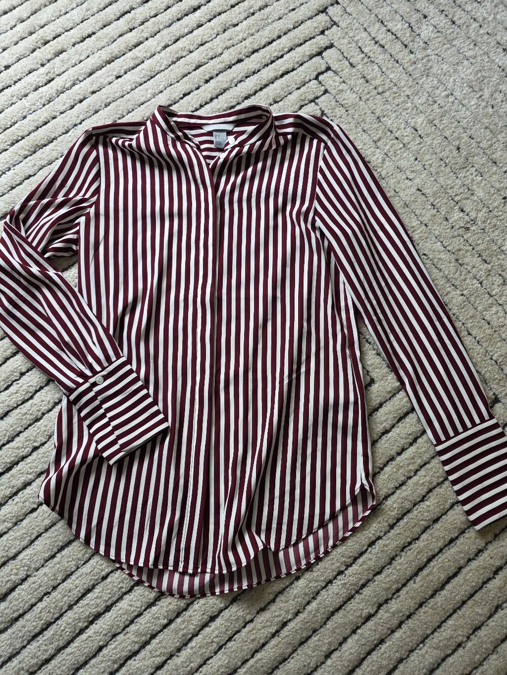Burgundy Striped Shirt